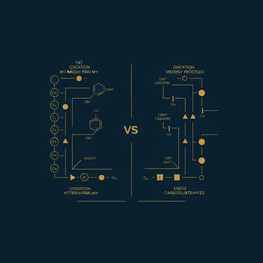 Diagram of fat and carbohydrate oxidation pathways